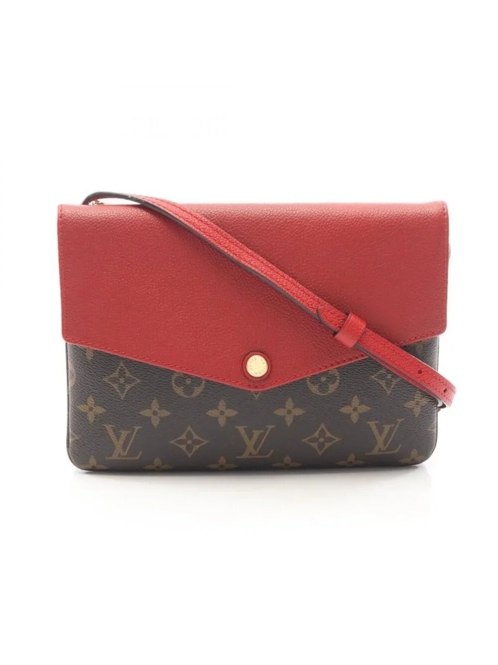 Louis Vuitton Shoulder Bag Twice Twin Set Monogram Aurore Cerise Canvas Leather